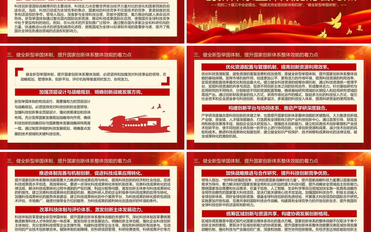 健全新型举国体制提升国家创新整体效能PPT模板