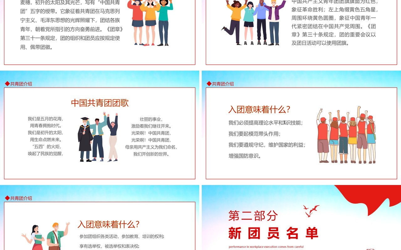 青春献祖国永远跟党走五四新团员入团仪式动态PPT模板