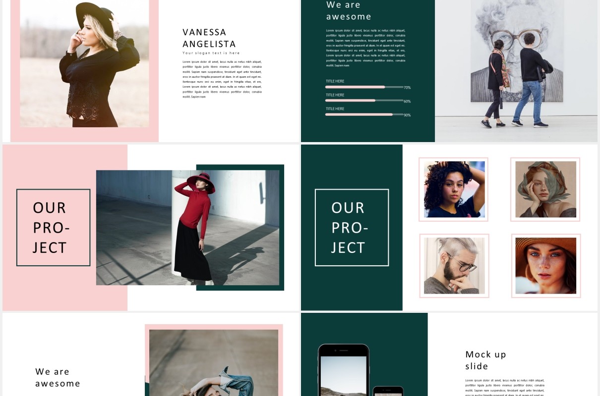 时尚作品图片展示PPT模板Proposal Minimal Powerpoint