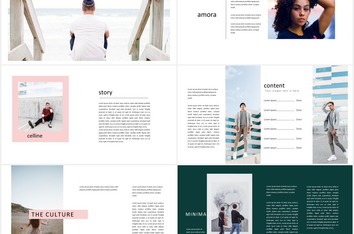 时尚作品图片展示PPT模板Proposal Minimal Powerpoint