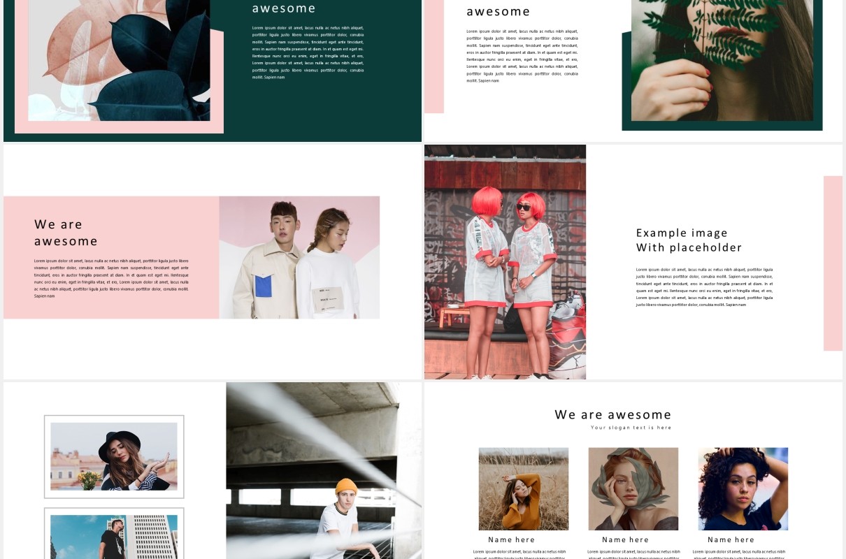时尚作品图片展示PPT模板Proposal Minimal Powerpoint