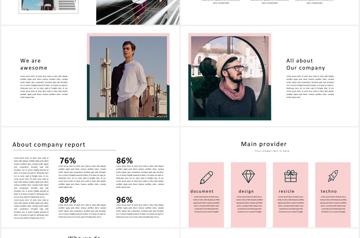 时尚作品图片展示PPT模板Proposal Minimal Powerpoint