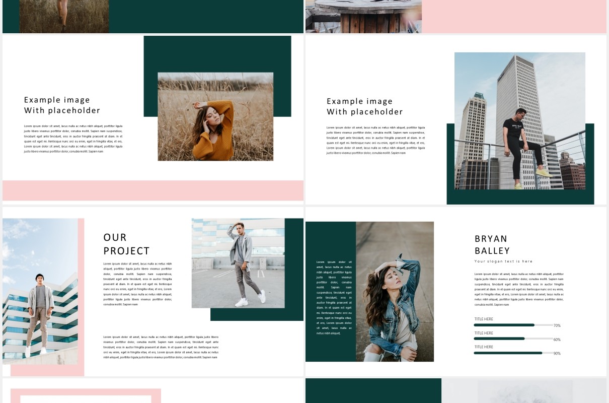 时尚作品图片展示PPT模板Proposal Minimal Powerpoint