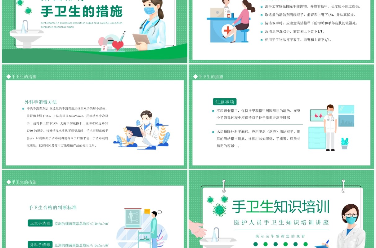 医护人员手卫生知识培训讲座动态PPT模板