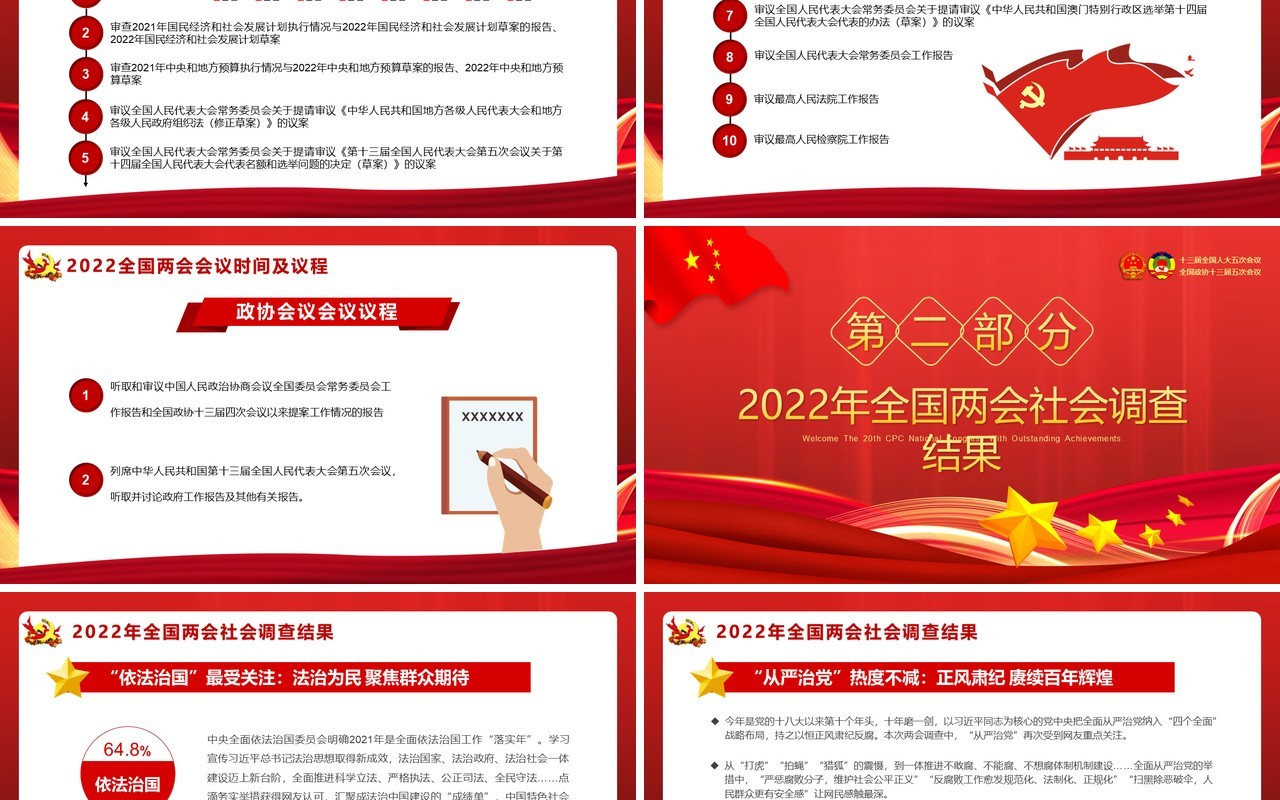 红色简约以优异成绩迎接党的二十大召开PPT模板