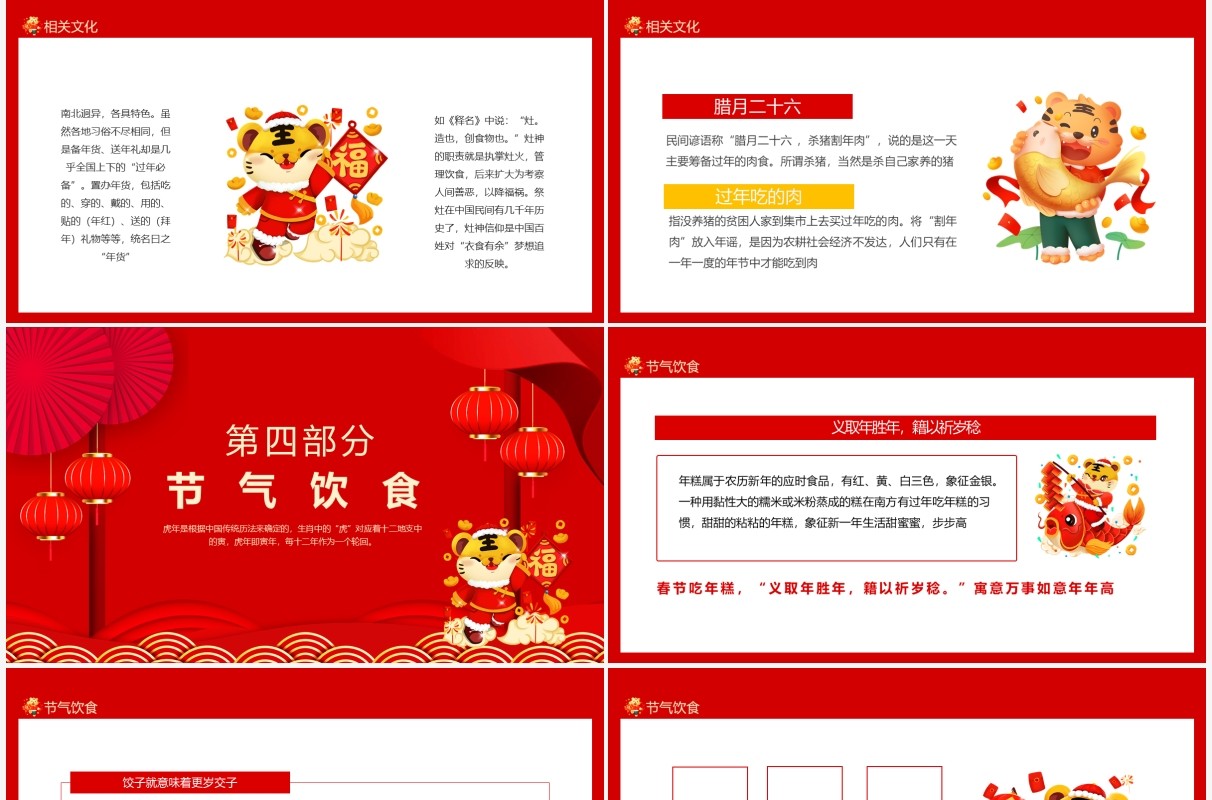 虎年旺福恭贺新禧恭喜发财动态PPT模板