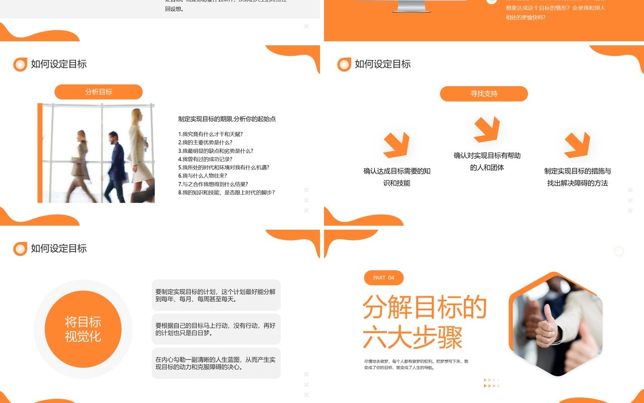 橙色商务风如何做好目标管理PPT模板