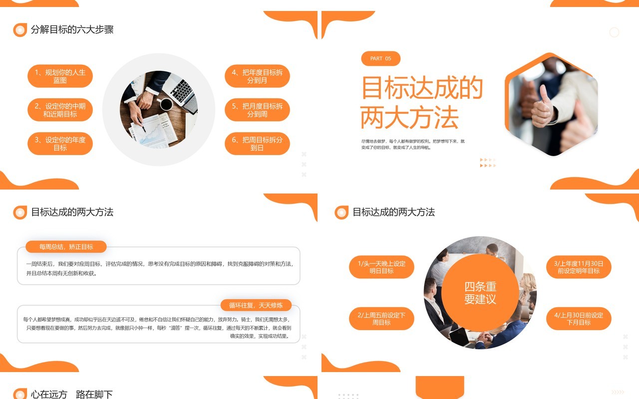 橙色商务风如何做好目标管理PPT模板