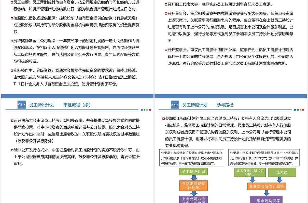 公司股权激励与员工持股计划概括PPT模板