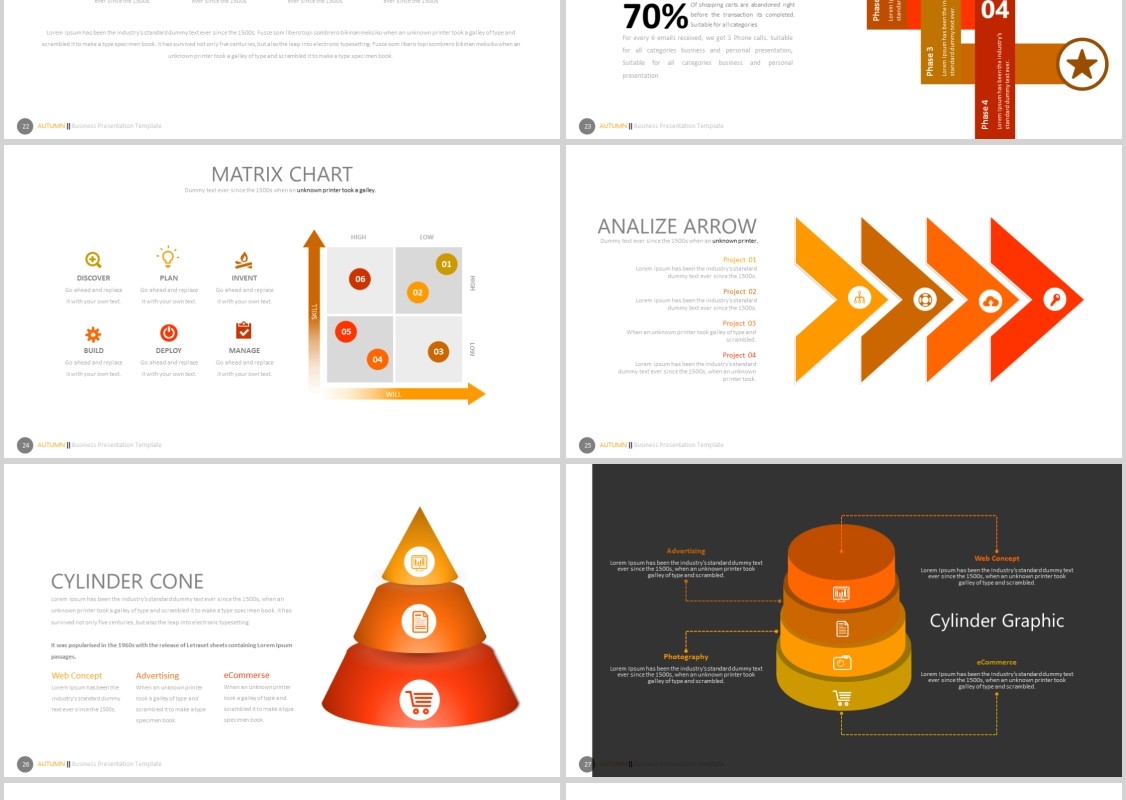 简洁商务公司简介PPT信息图表模板AUTUMN Powerpoint