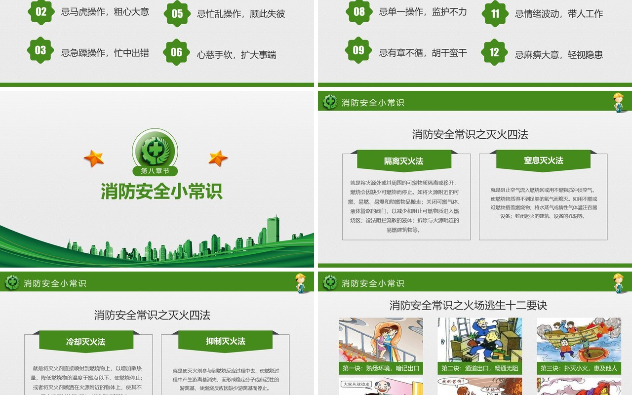 绿色2020消除事故隐患筑牢安全防线安全生产月活动PPT模板