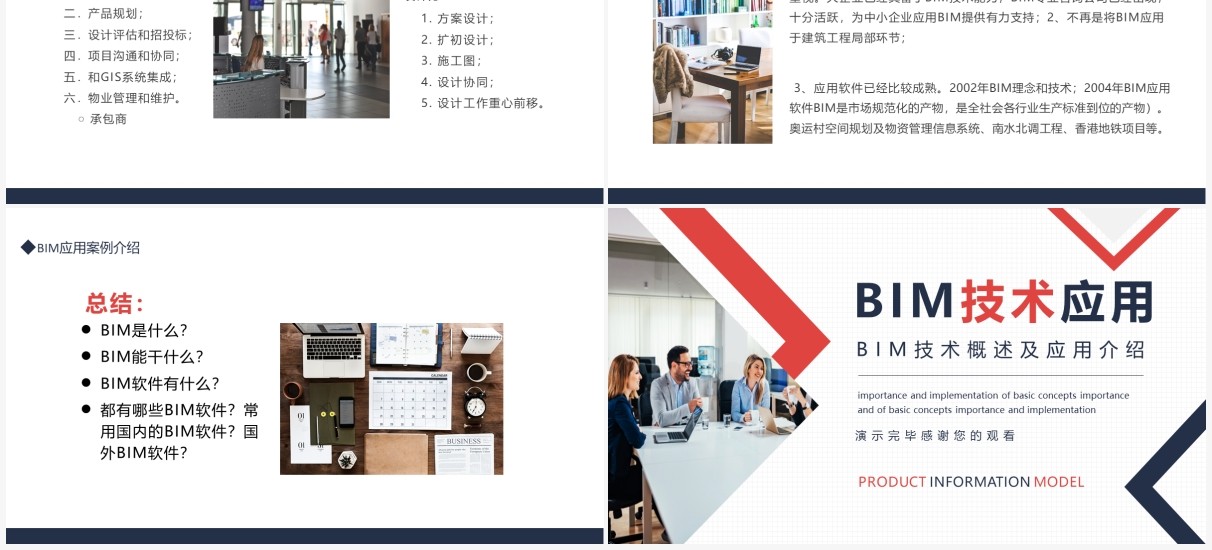 BIM技术概述及应用介绍动态PPT模板