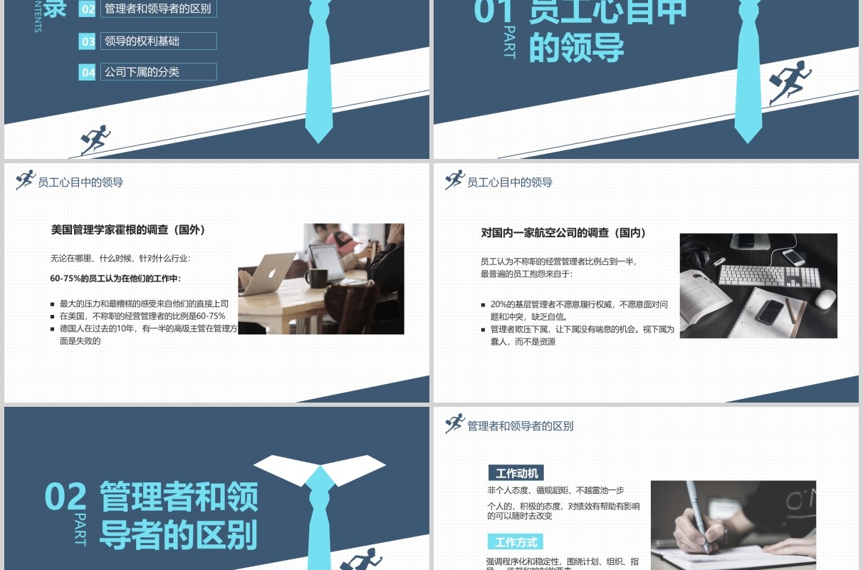 简约企业公司领导力培训做员工心中的好领导PPT模板