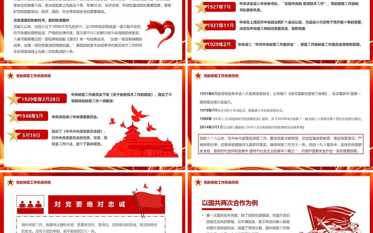 红色简约风机关单位保密知识培训PPT模板
