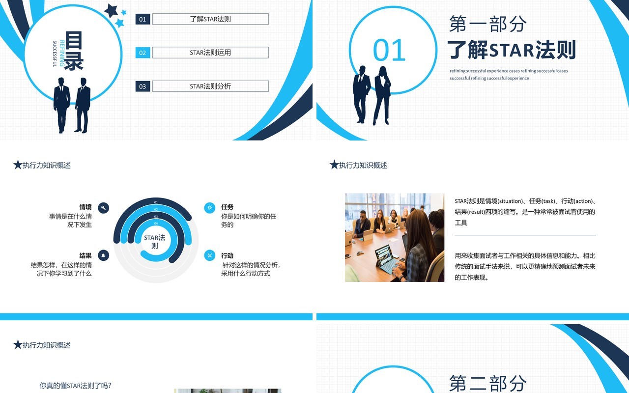 提炼成功经验案例STAR法则运用动态PPT模板