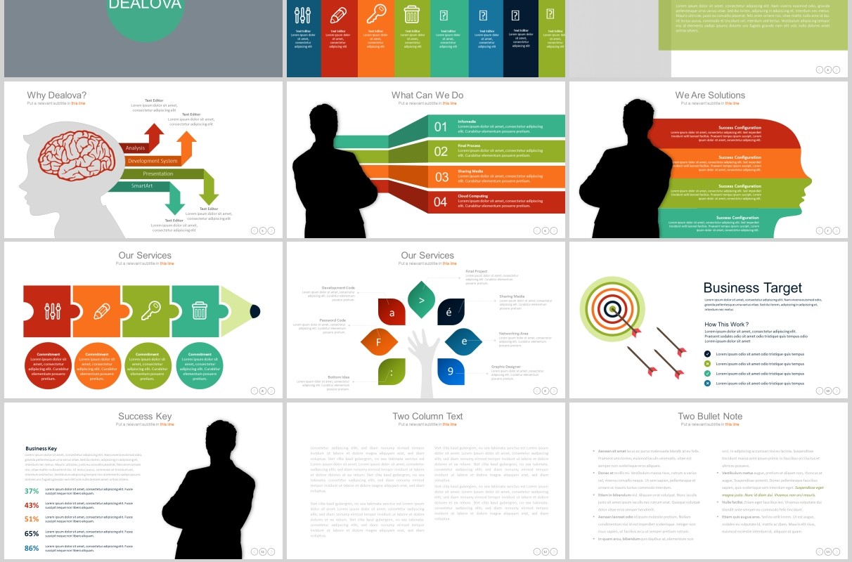 多功能超实用商务可视化图表PPT可插图排版模板素材Dealova - Creative Powerpoint