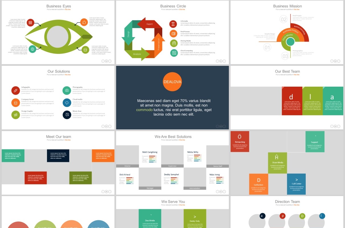 多功能超实用商务可视化图表PPT可插图排版模板素材Dealova - Creative Powerpoint