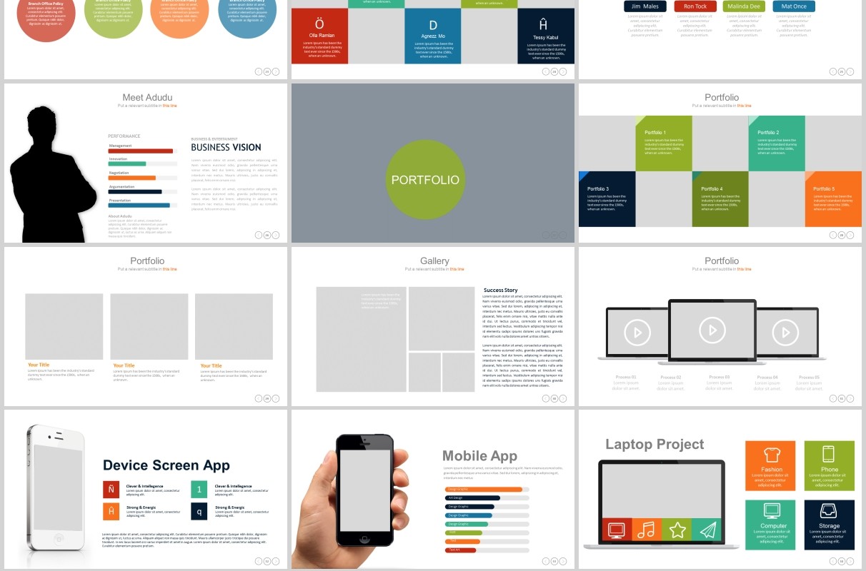 多功能超实用商务可视化图表PPT可插图排版模板素材Dealova - Creative Powerpoint