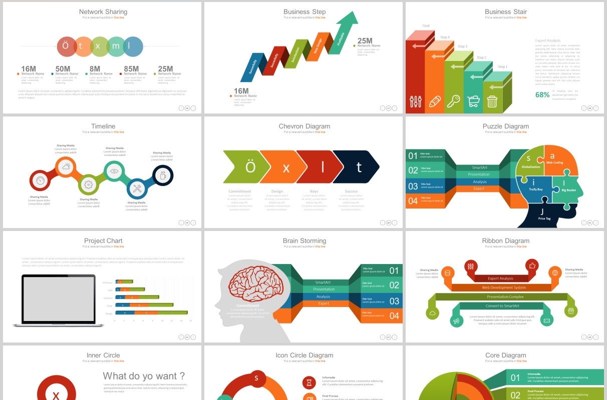 多功能超实用商务可视化图表PPT可插图排版模板素材Dealova - Creative Powerpoint