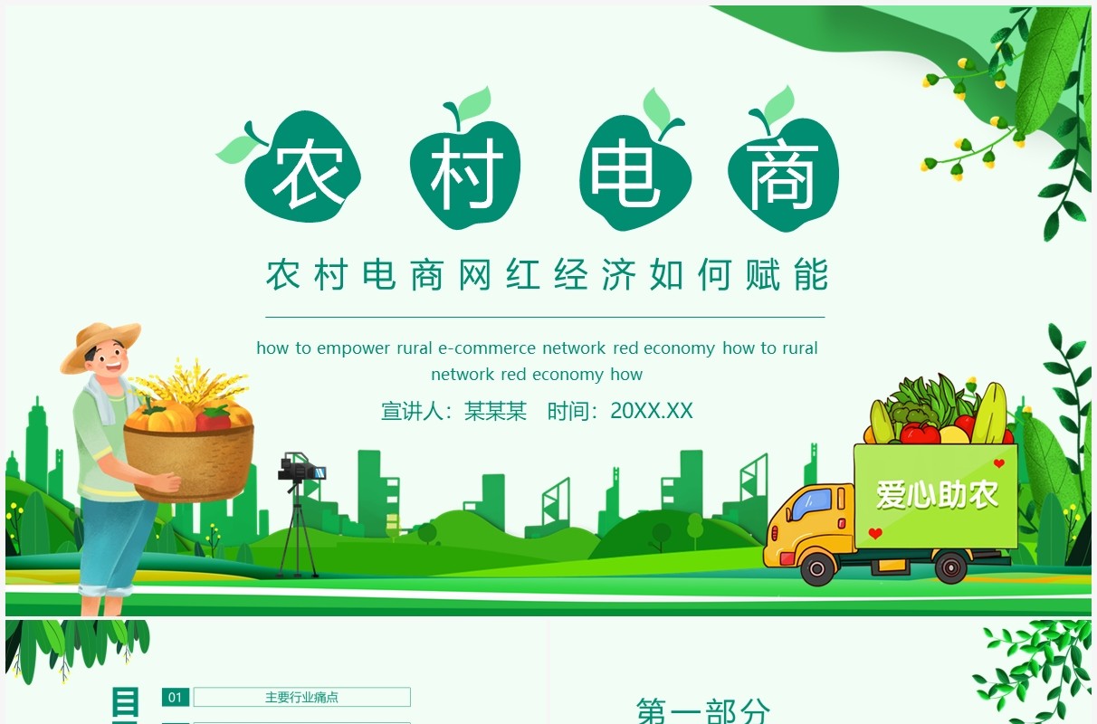 农村电商网红经济如何赋能动态PPT模板
