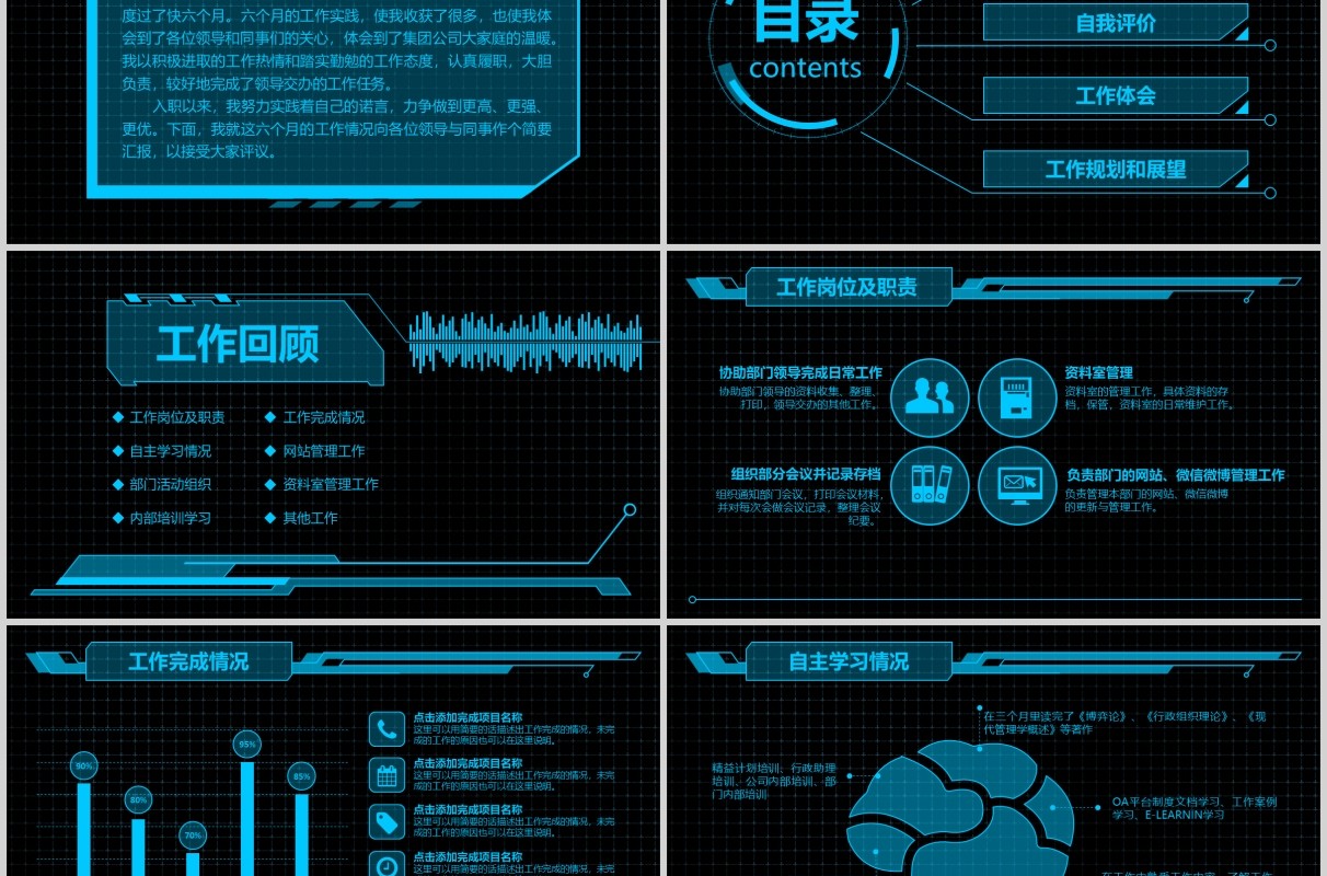 深色科技感医疗医生述职报告PPT模板