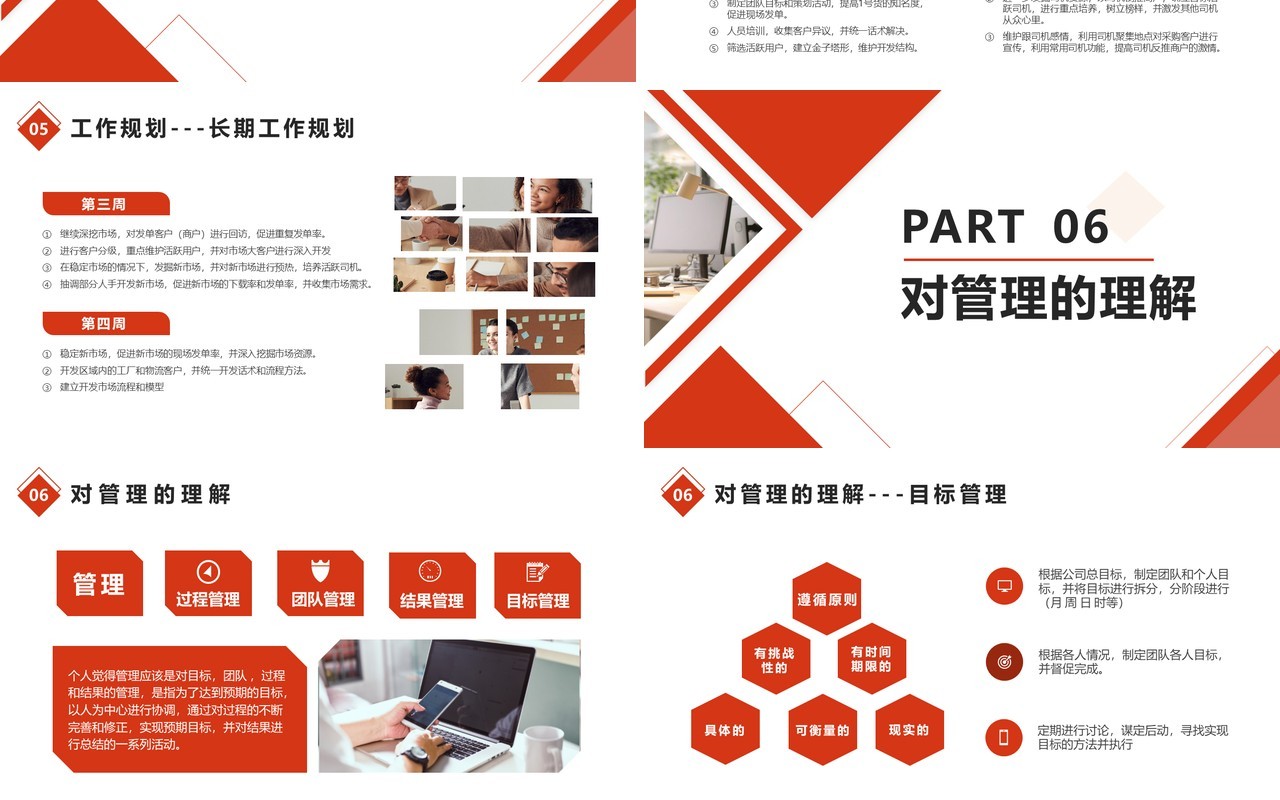 红色简约销售经理主管岗位竞聘PPT模版