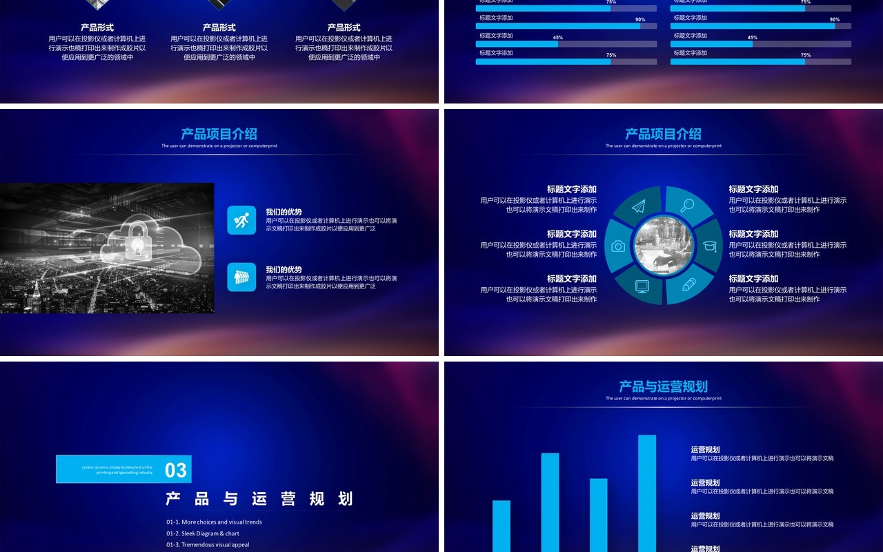 蓝色互联网科技商业计划书PPT模板