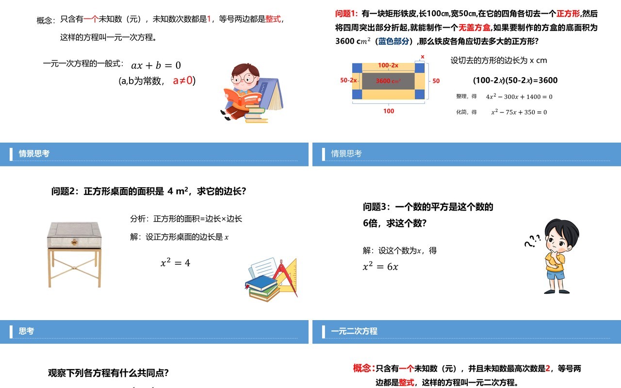 部编版九年级数学上册一元二次方程课件PPT模板