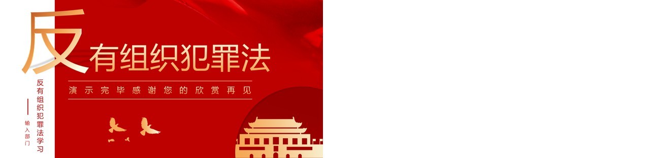 红色简约风反有组织犯罪法PPT模板