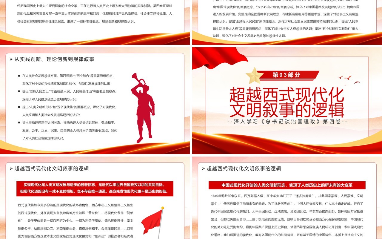 红色党政2022对强国复兴的多重书写PPT模板