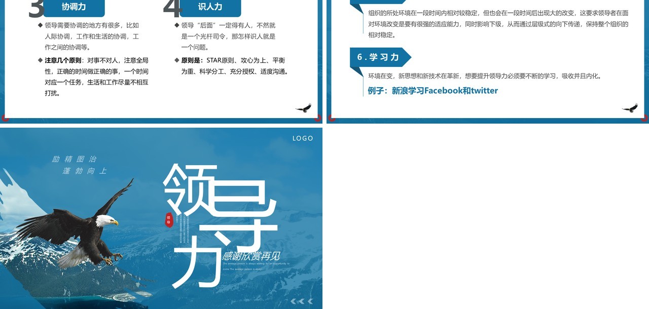蓝色商务风领导力开发企业培训PPT模板
