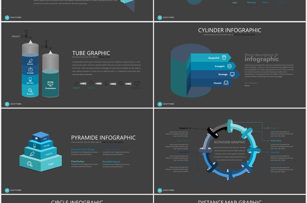商务工作汇报数据图表PPT模板素材eighty 3 powerpoint template