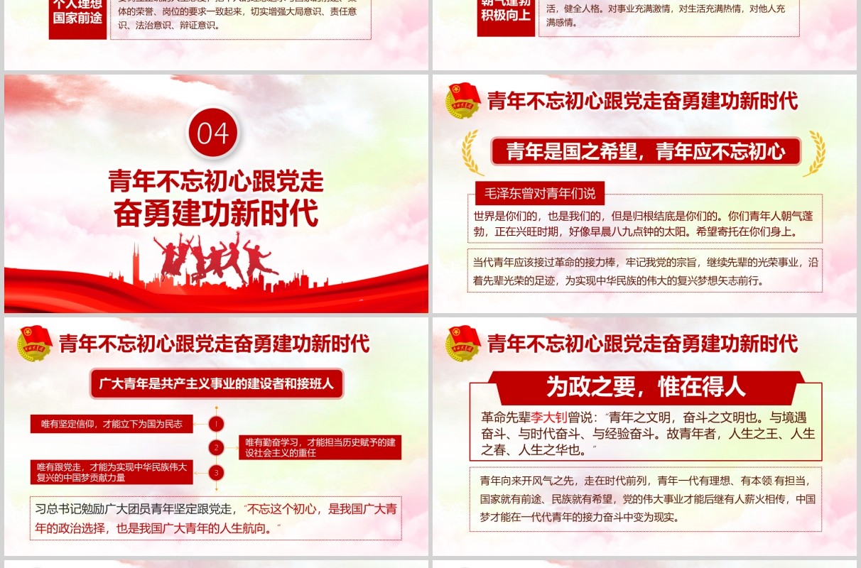 红色学团史做合格共青团员纪念五四运动PPT模板党政党课党建