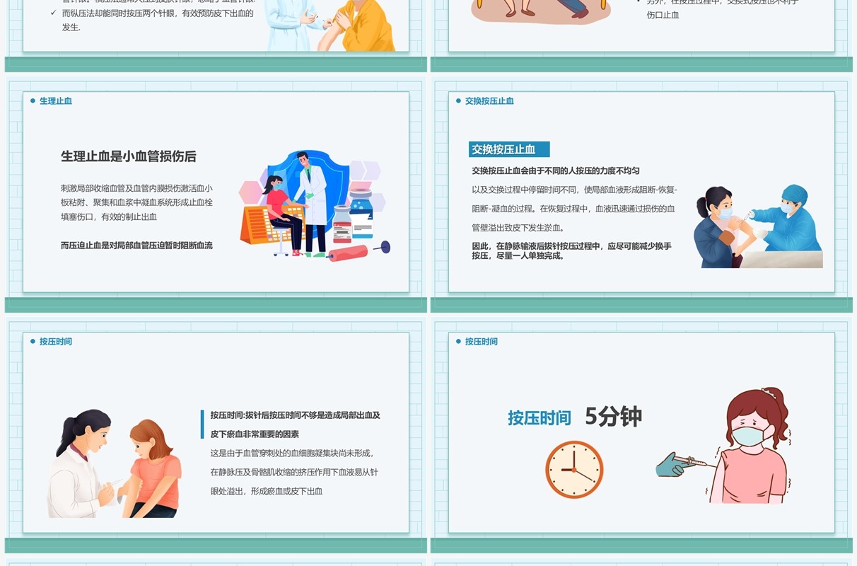 绿色输液后遗症青色印记护理技巧培训PPT模板
