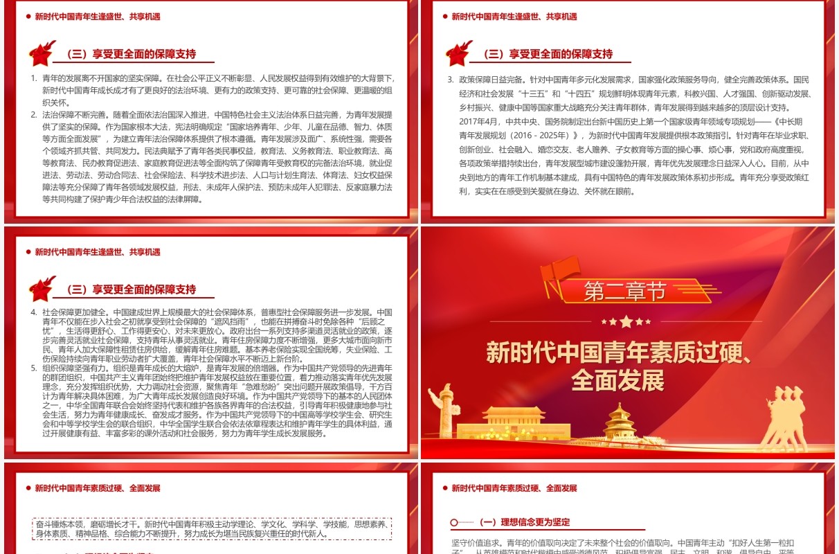 红色新时代的中国青年白皮书PPT模板