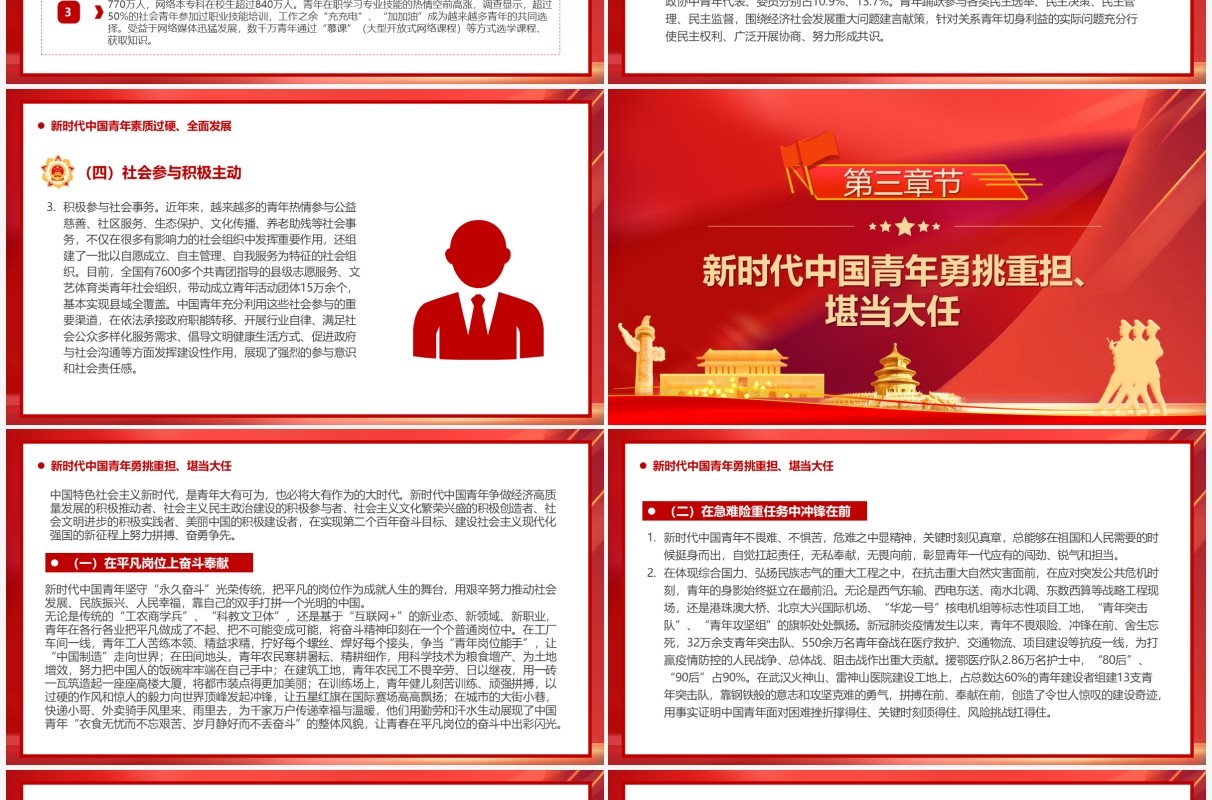 红色新时代的中国青年白皮书PPT模板