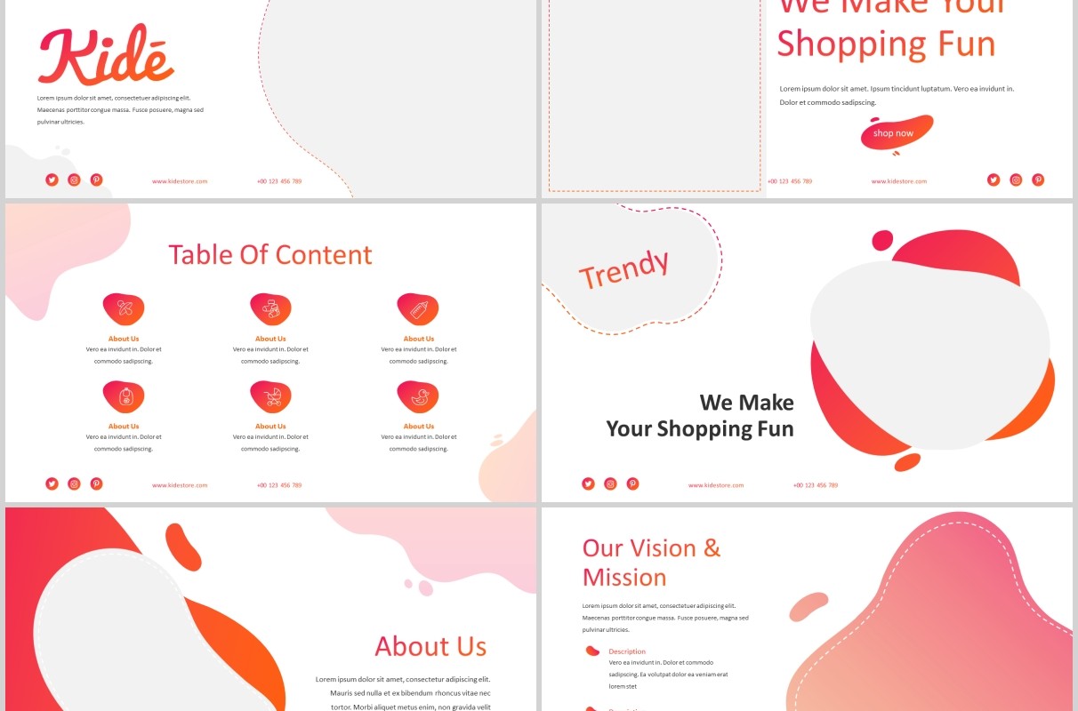 粉色创意趣味儿童教育行业PPT图片排版设计模板Kide - Playful Powerpoint Template
