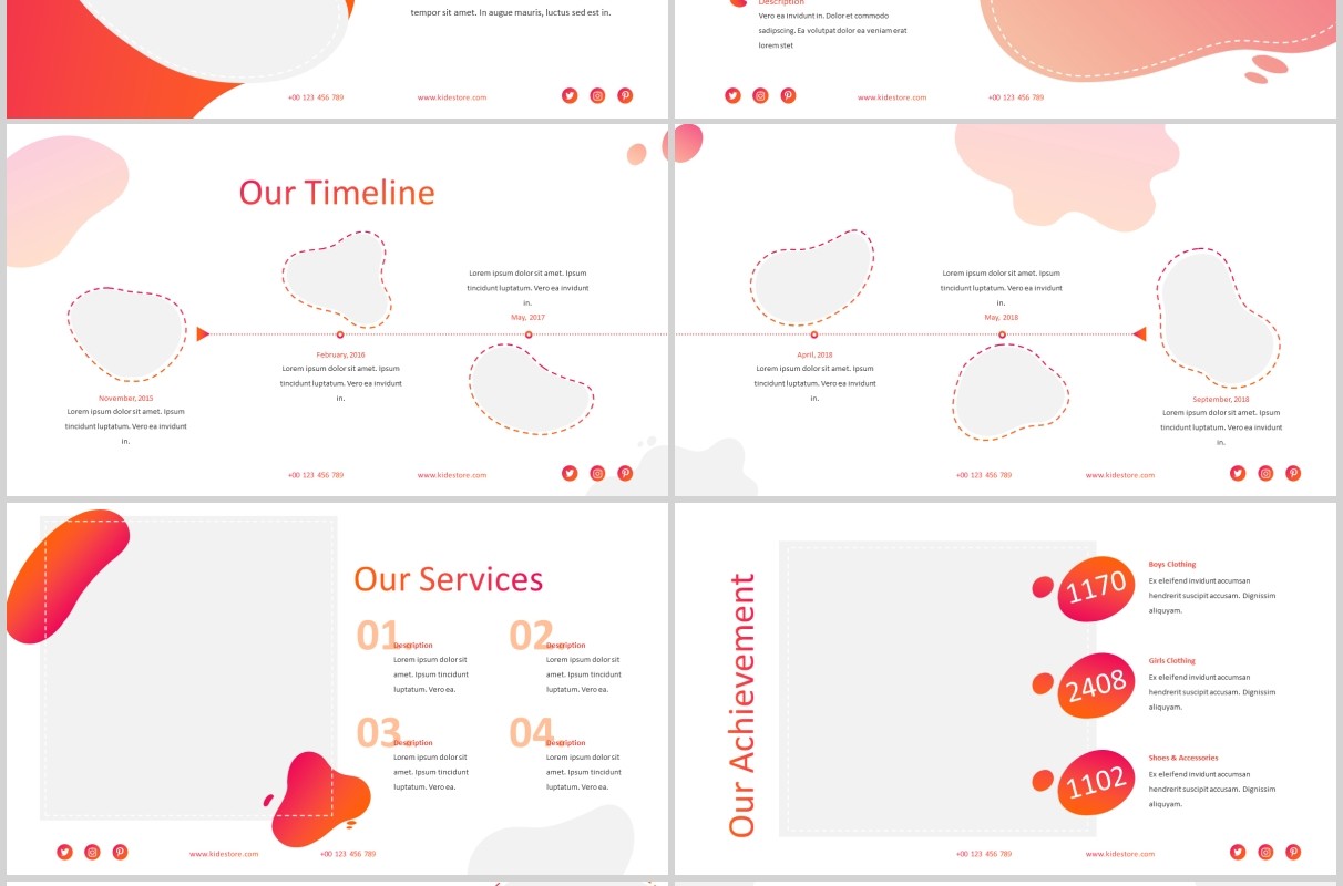 粉色创意趣味儿童教育行业PPT图片排版设计模板Kide - Playful Powerpoint Template