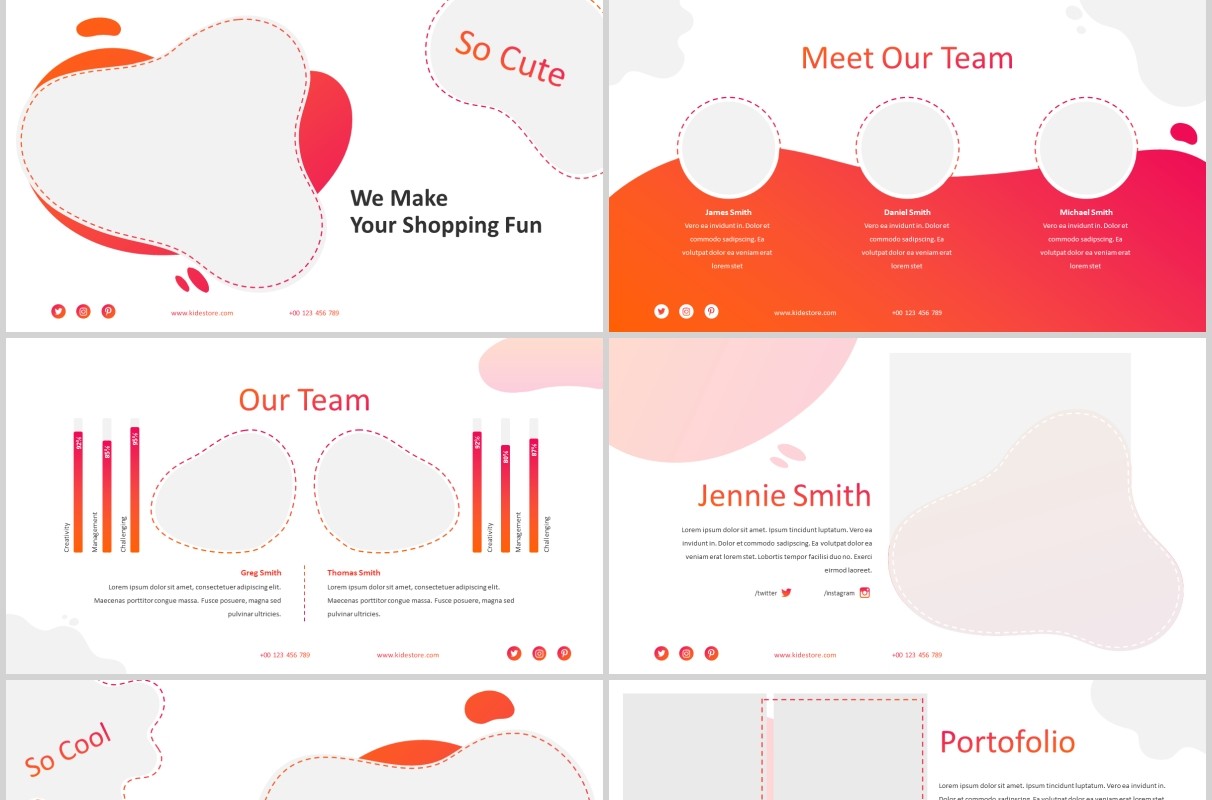 粉色创意趣味儿童教育行业PPT图片排版设计模板Kide - Playful Powerpoint Template