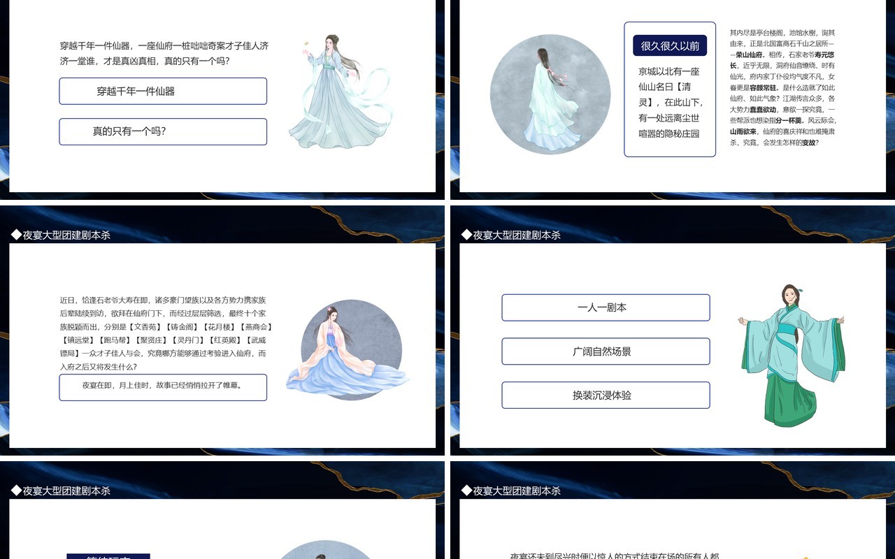 夜宴大型团建剧本杀动态PPT模板