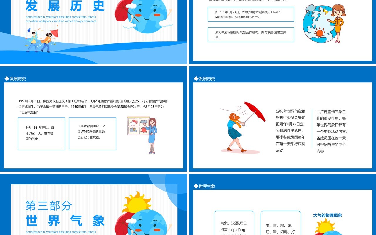 世界气象日环境变化介绍动态PPT模板