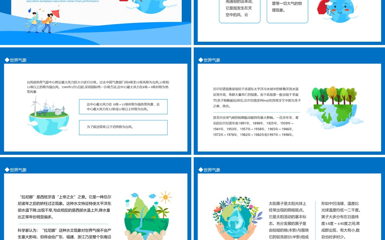 世界气象日环境变化介绍动态PPT模板