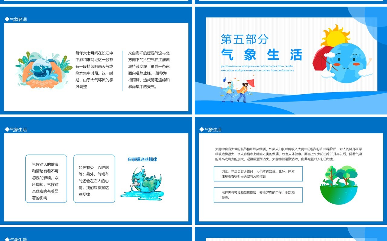 世界气象日环境变化介绍动态PPT模板