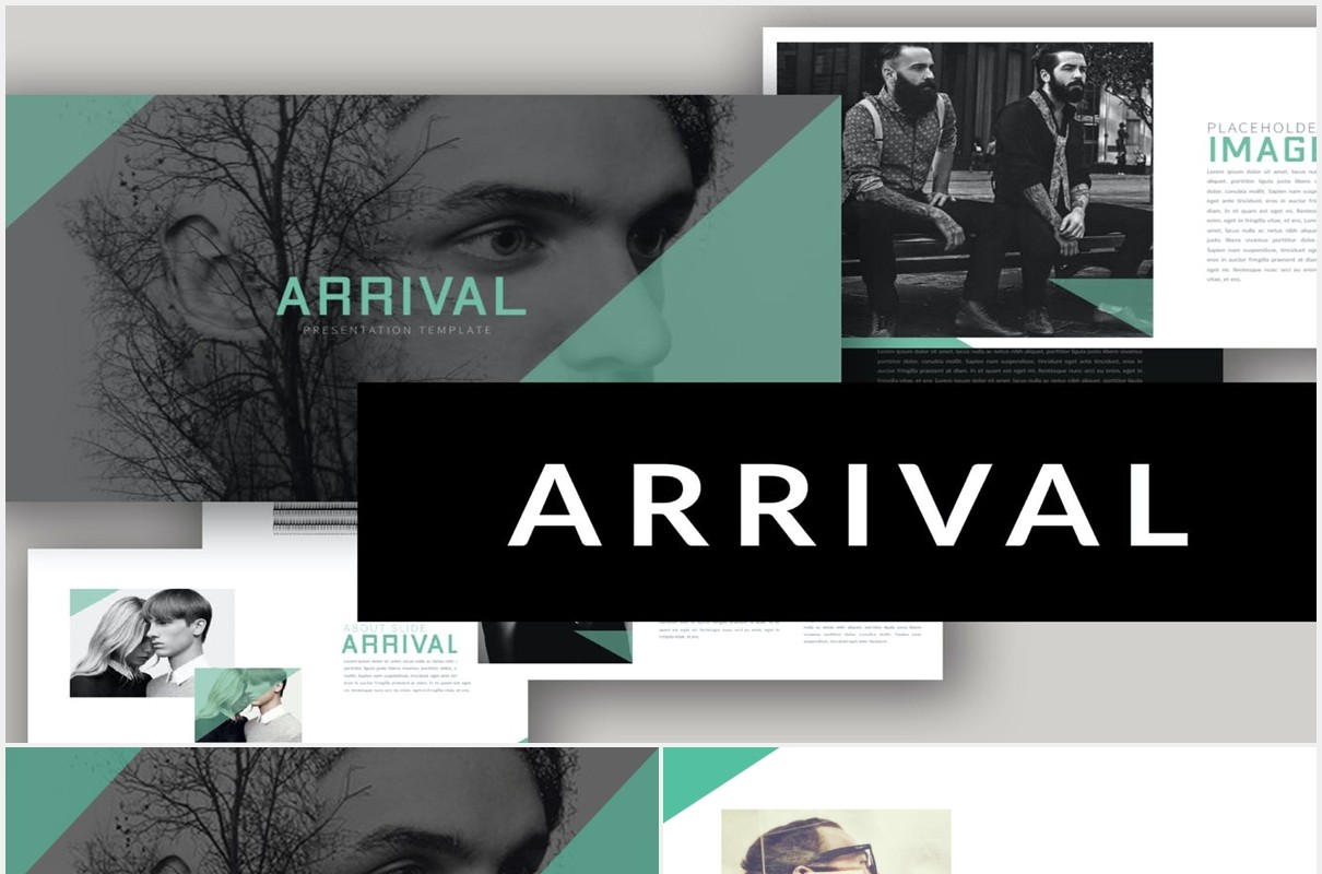 个性创意摄影展示PPT模板Arrival powerpoint