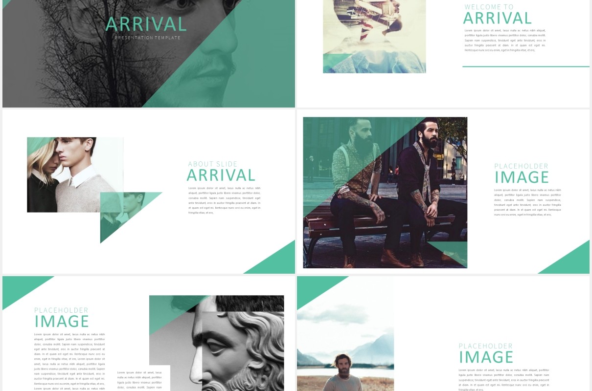 个性创意摄影展示PPT模板Arrival powerpoint