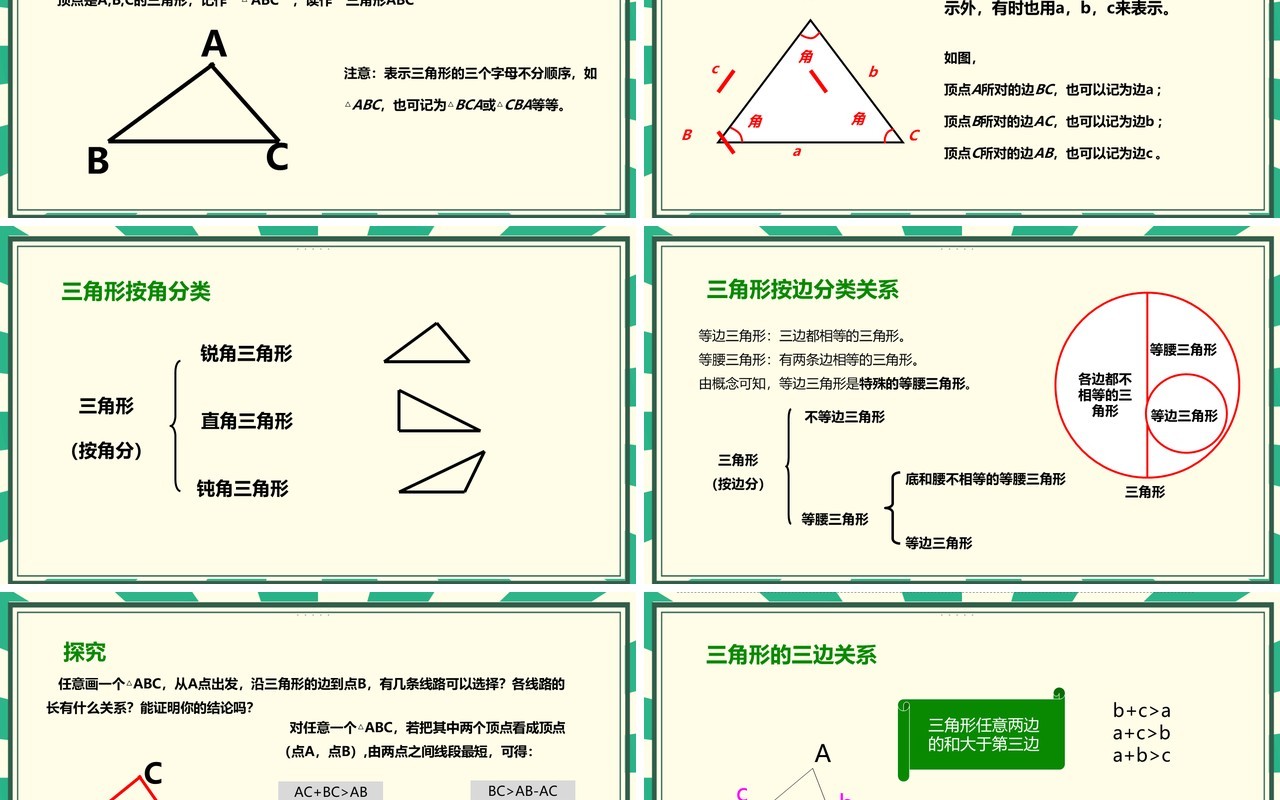 部编版八年级数学上册三角形的边课件PPT模板