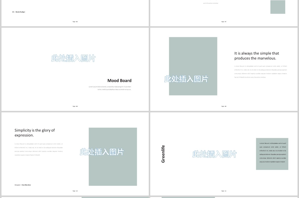 欧美简约PPT图片排版模板Multiva Powerpoint