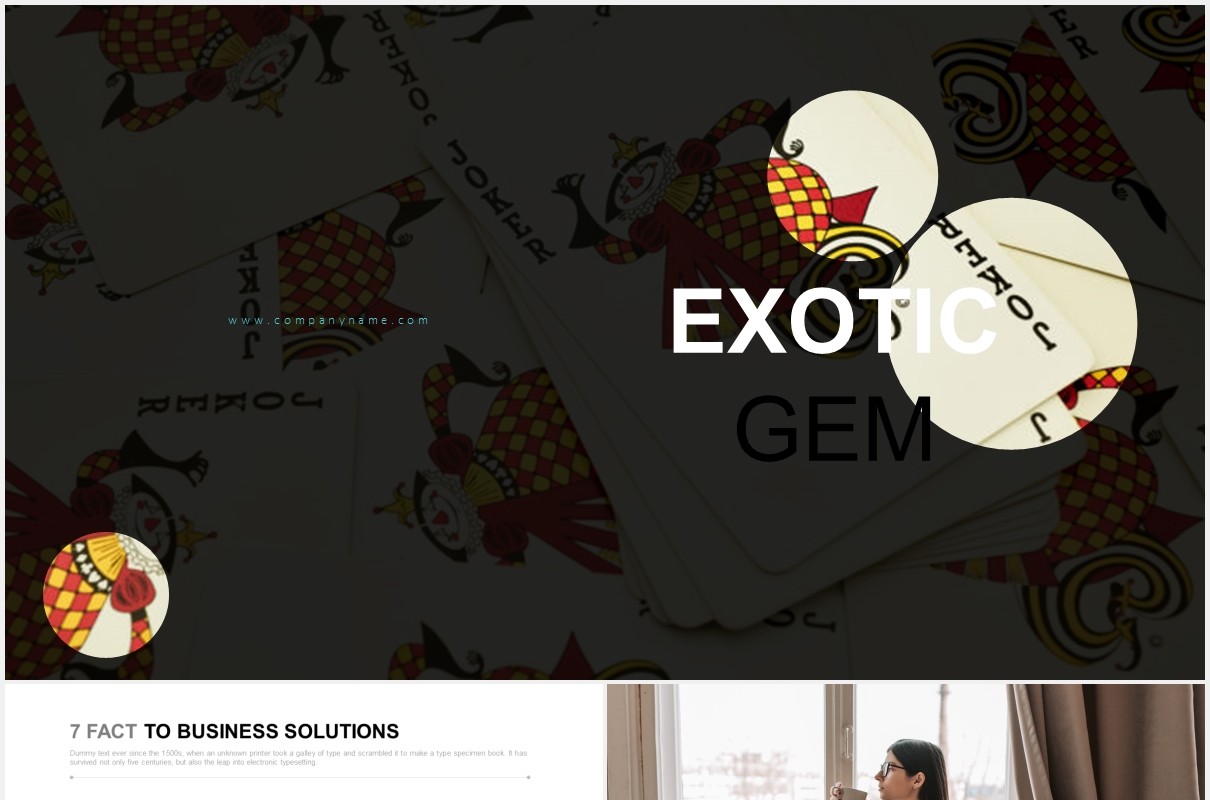 3D宝石蓝信息图表PPT商务模板素材exotic gem powerpoint