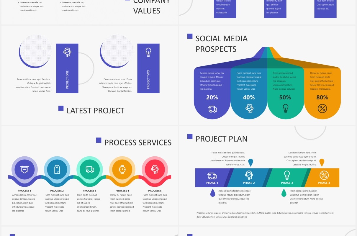 简约公司宣传企业产品介绍图片排版设计PPT模板BUSIGO - Business Powerpoint Template