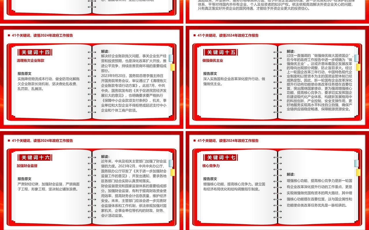 41个关键词读懂2024政府工作报告PPT模板